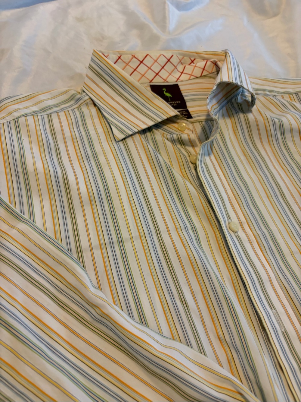 TailorBird Men's Long Sleeve Button Up Shirt Contrasting Cuffs & Collar Size XXL